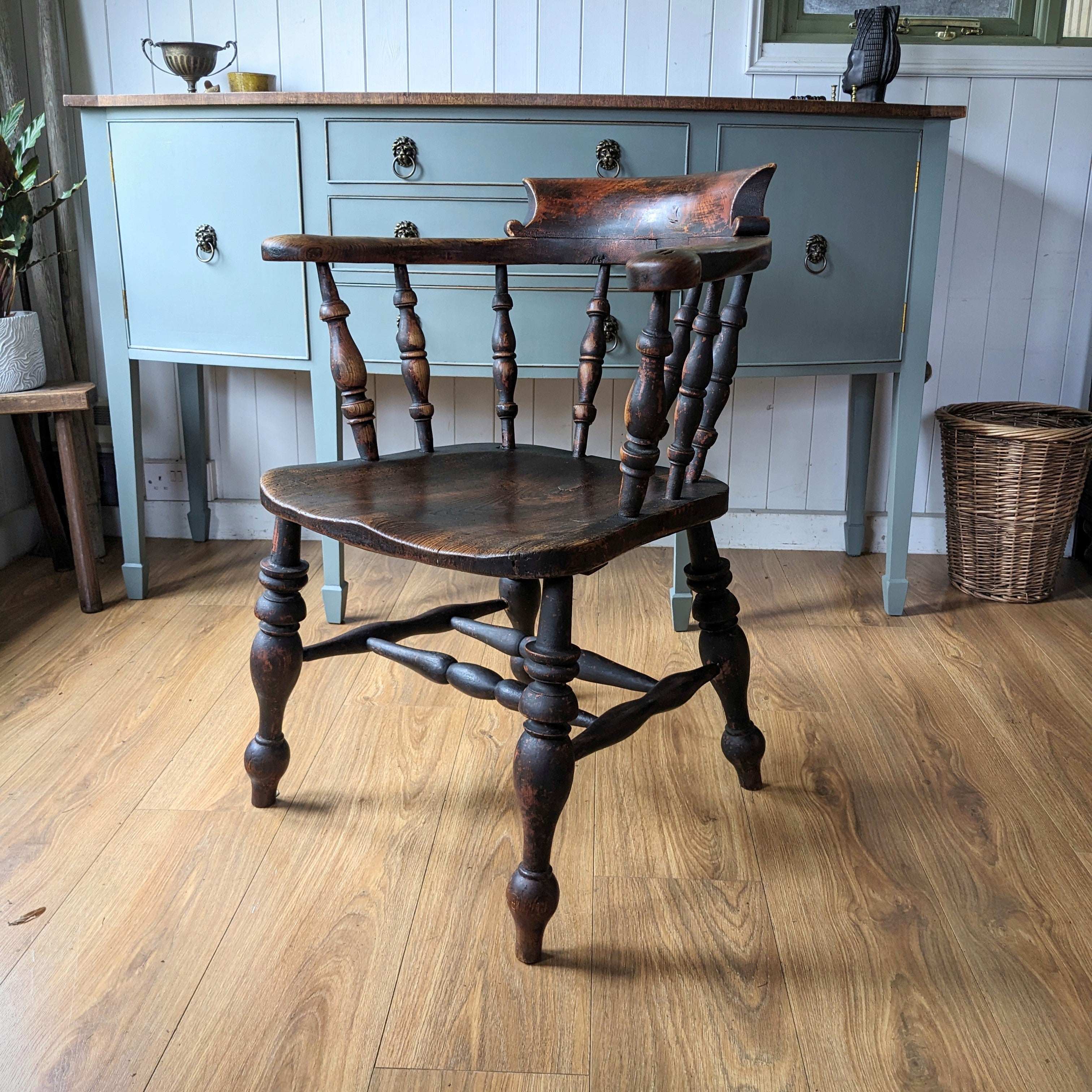 Antique wooden captains discount chair for sale