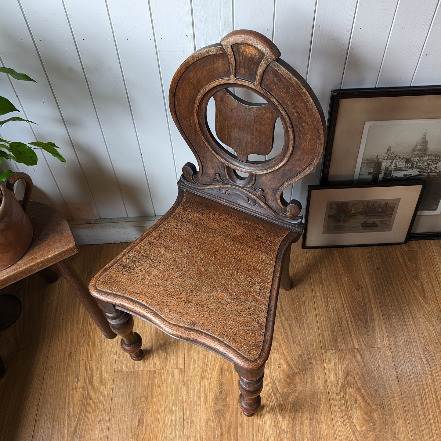 Antique Shield Back Hall Chair