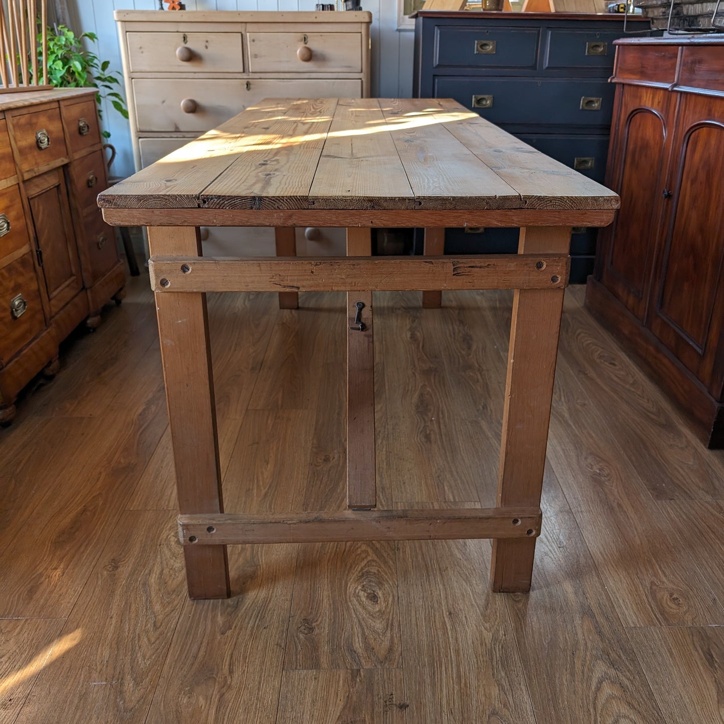 Vintage Pine Trestle Table