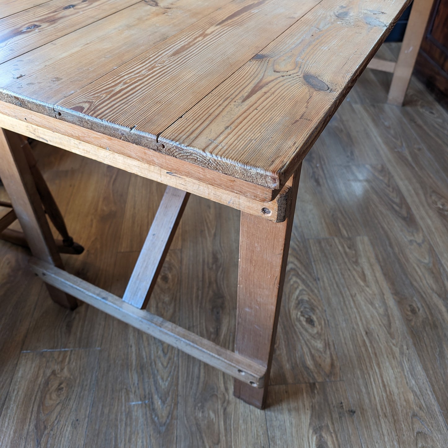 Vintage Pine Trestle Table