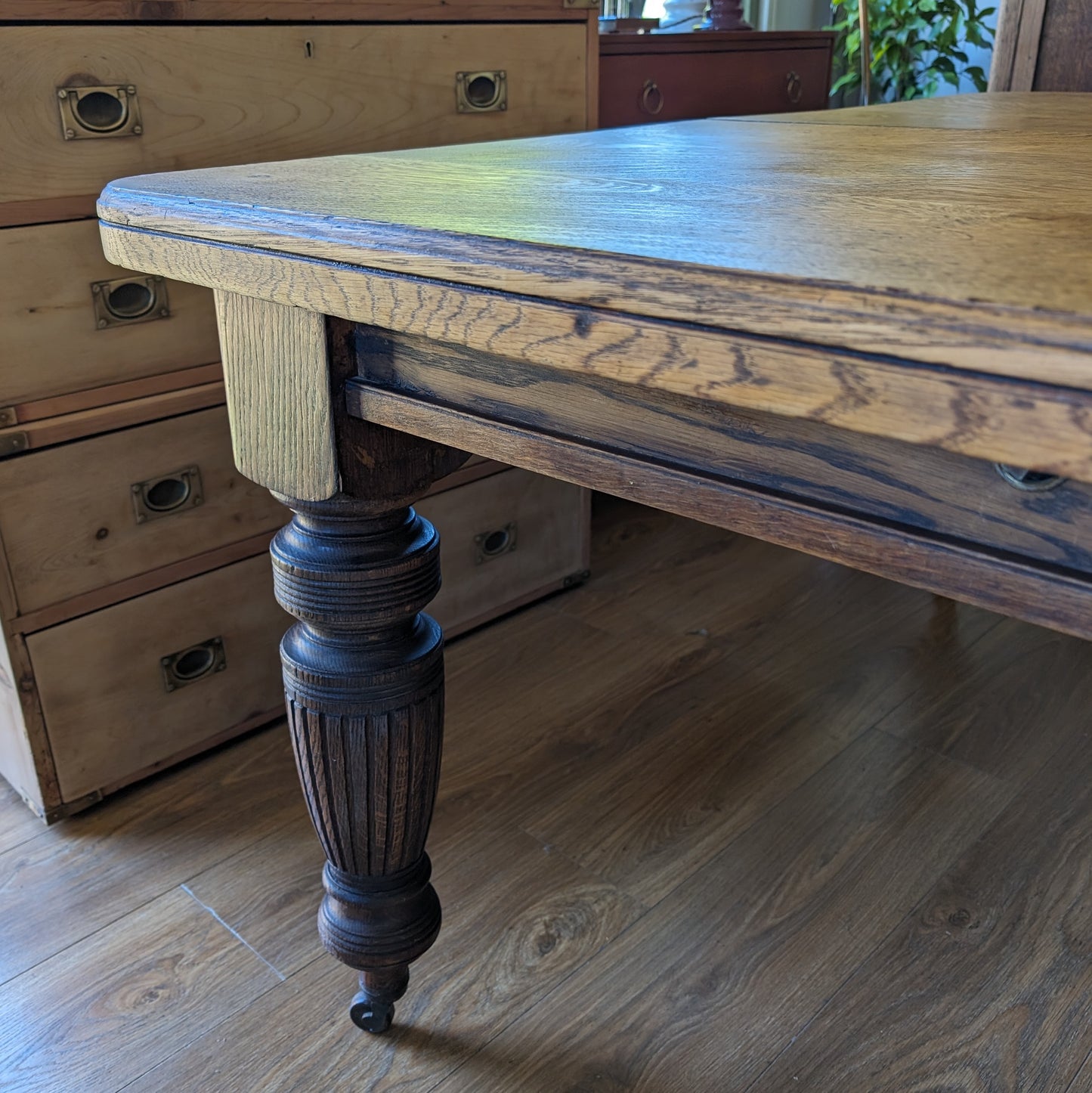 Large Oak Victorian Dining Table