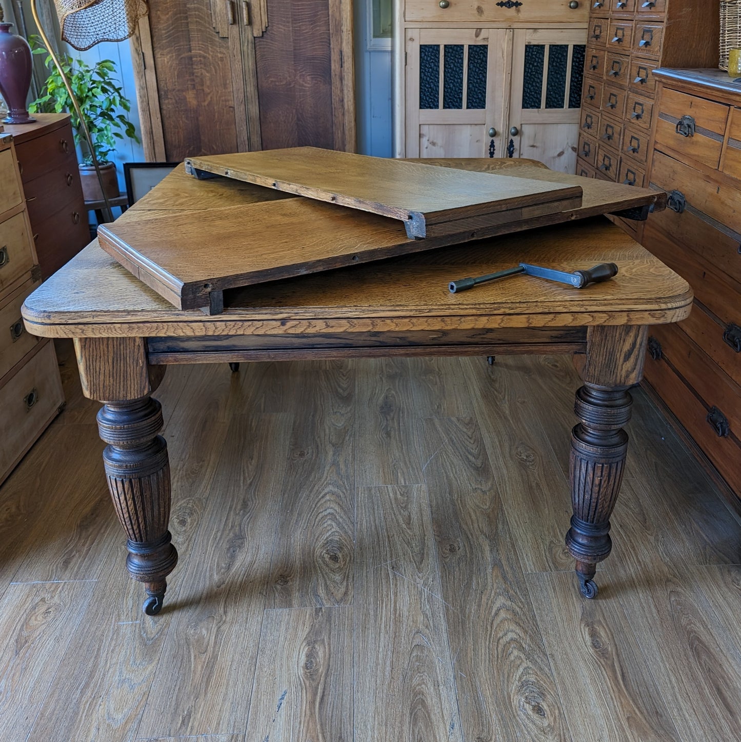 Large Oak Victorian Dining Table