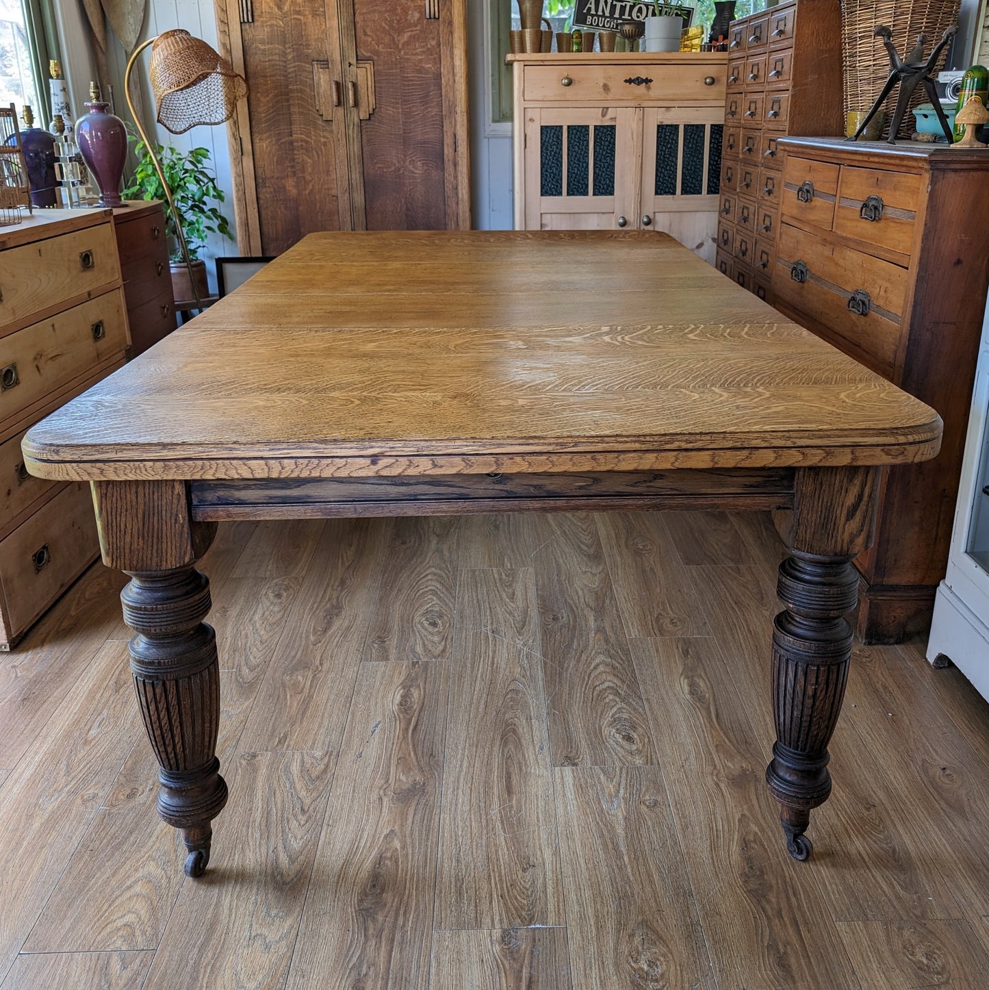 Large Oak Victorian Dining Table