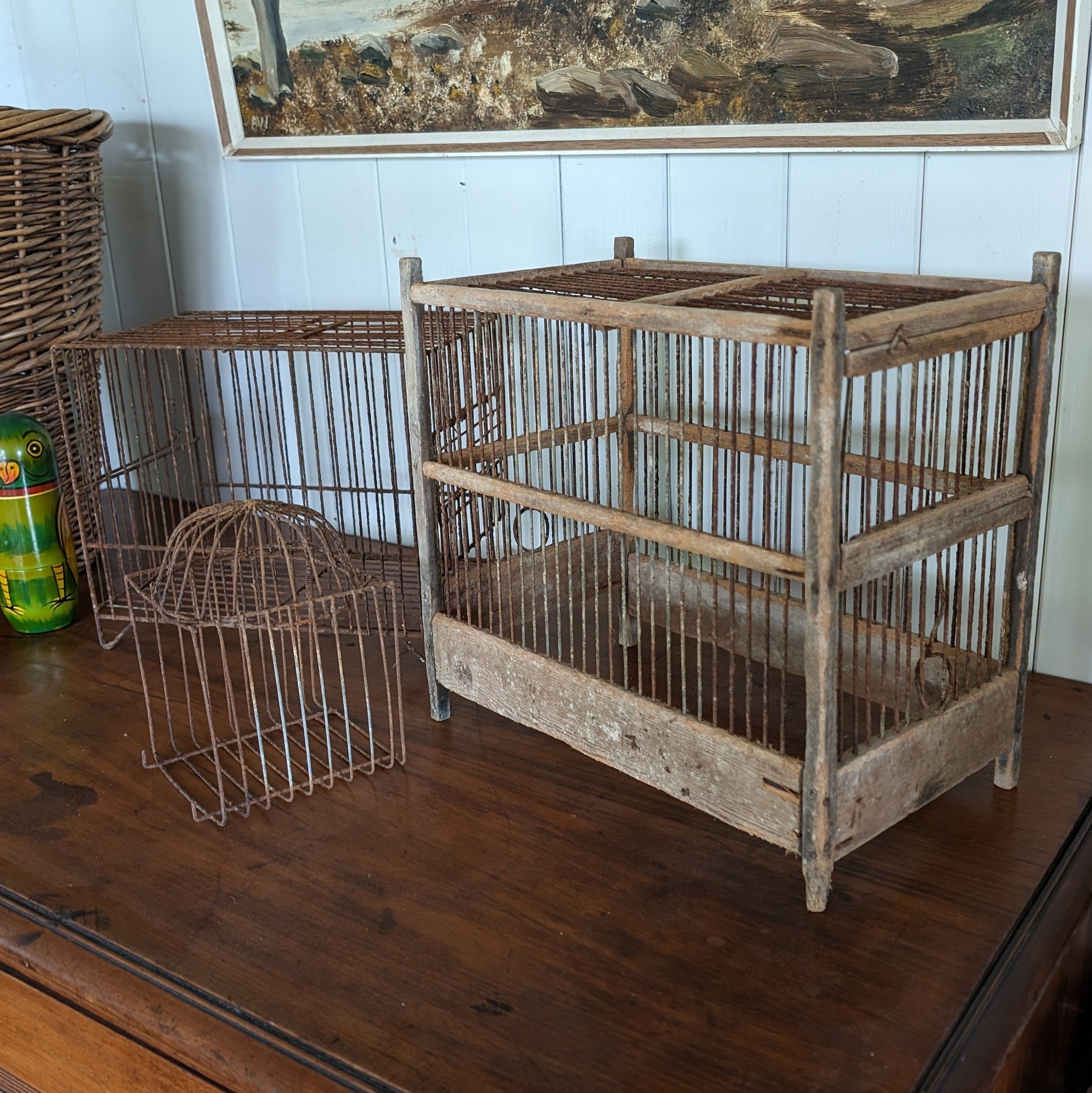 Set of 3 Antique Birdcages Henry Paints Furniture