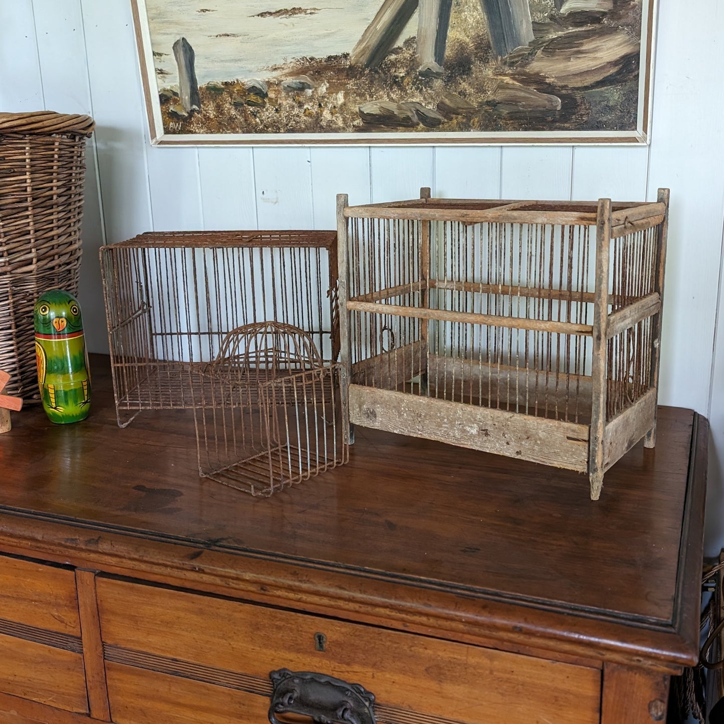 Set of 3 Antique Birdcages