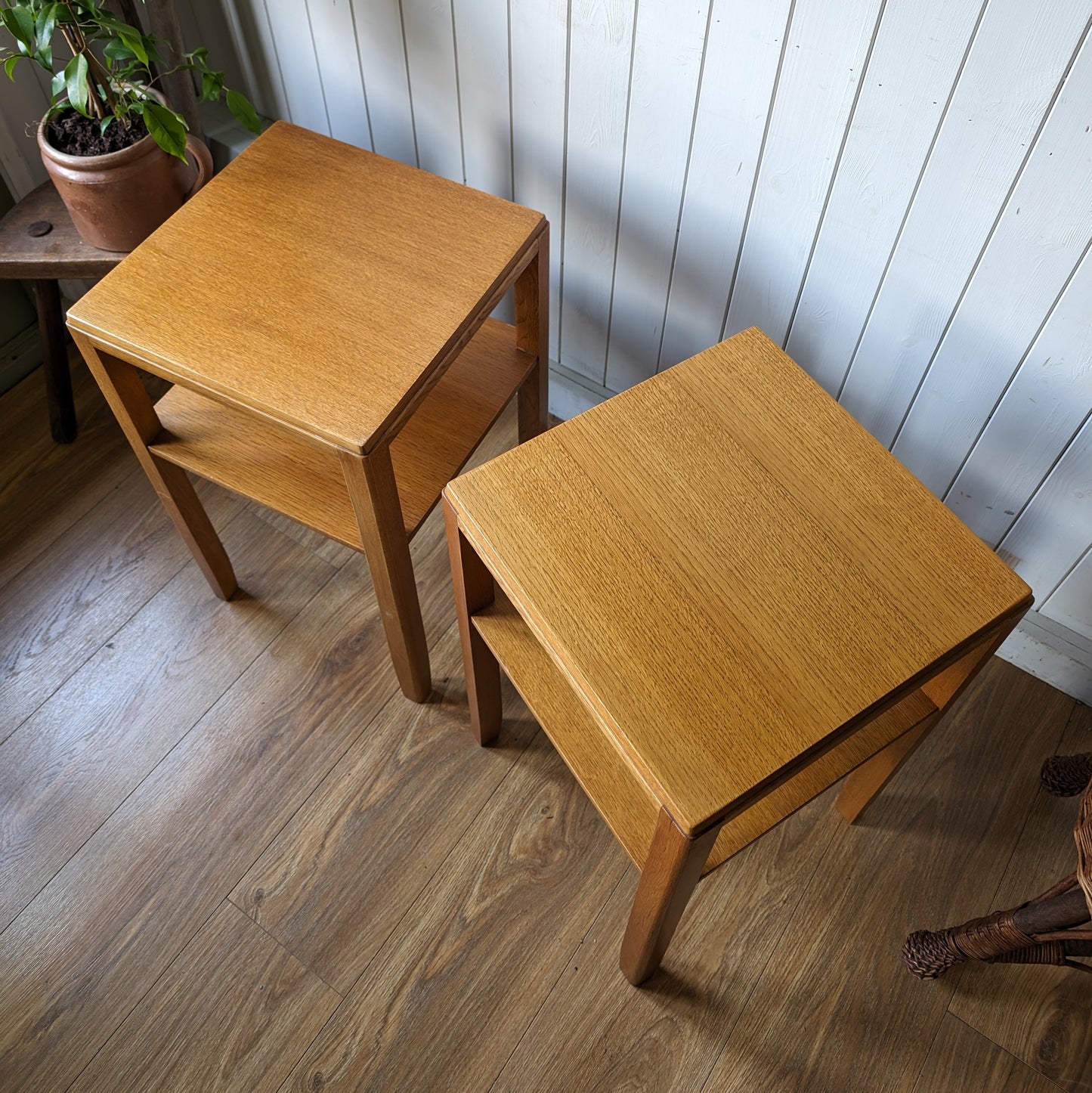 Pair of Ministry of Defence Oak Side Tables