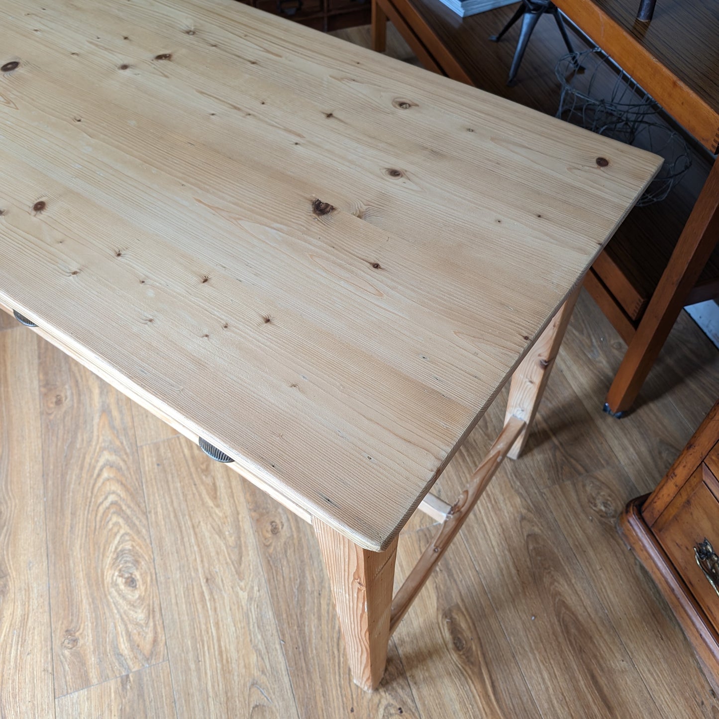 Antique Refectory Table with Matching Benches