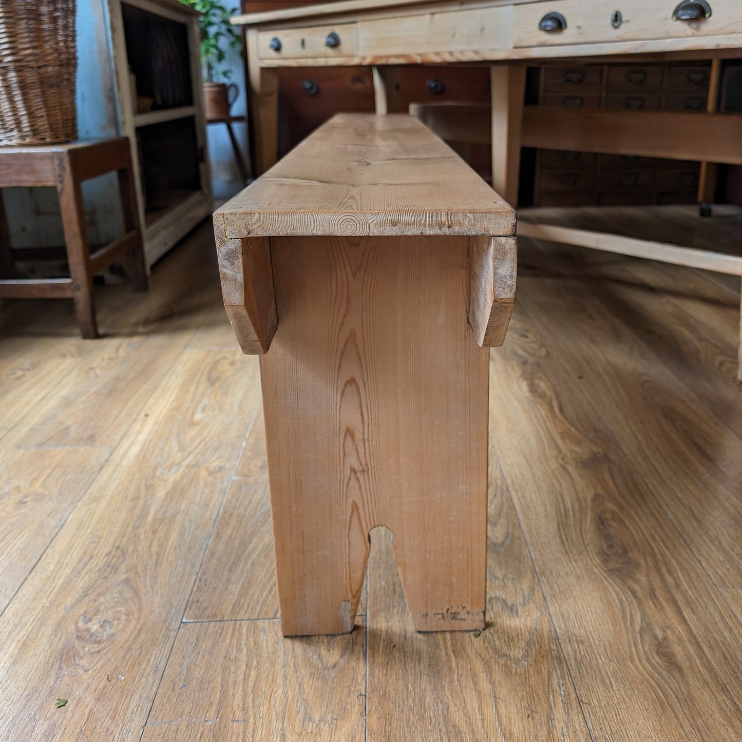 Antique Refectory Table with Matching Benches