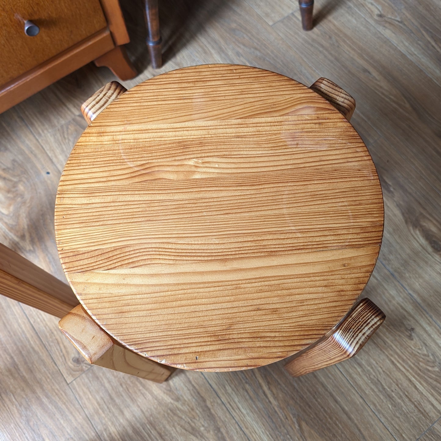 Mid Century Pine Stacking Stools