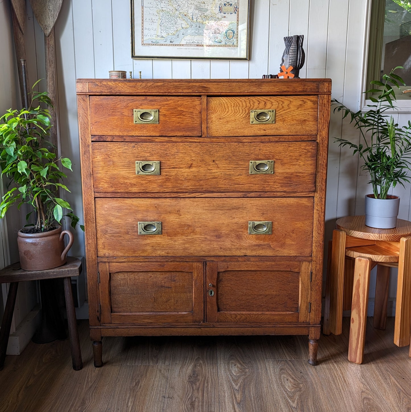 Antique Campaign Chest of Drawers