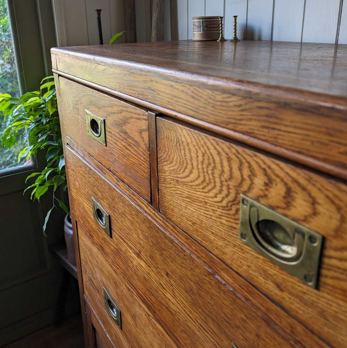 Antique Campaign Chest of Drawers