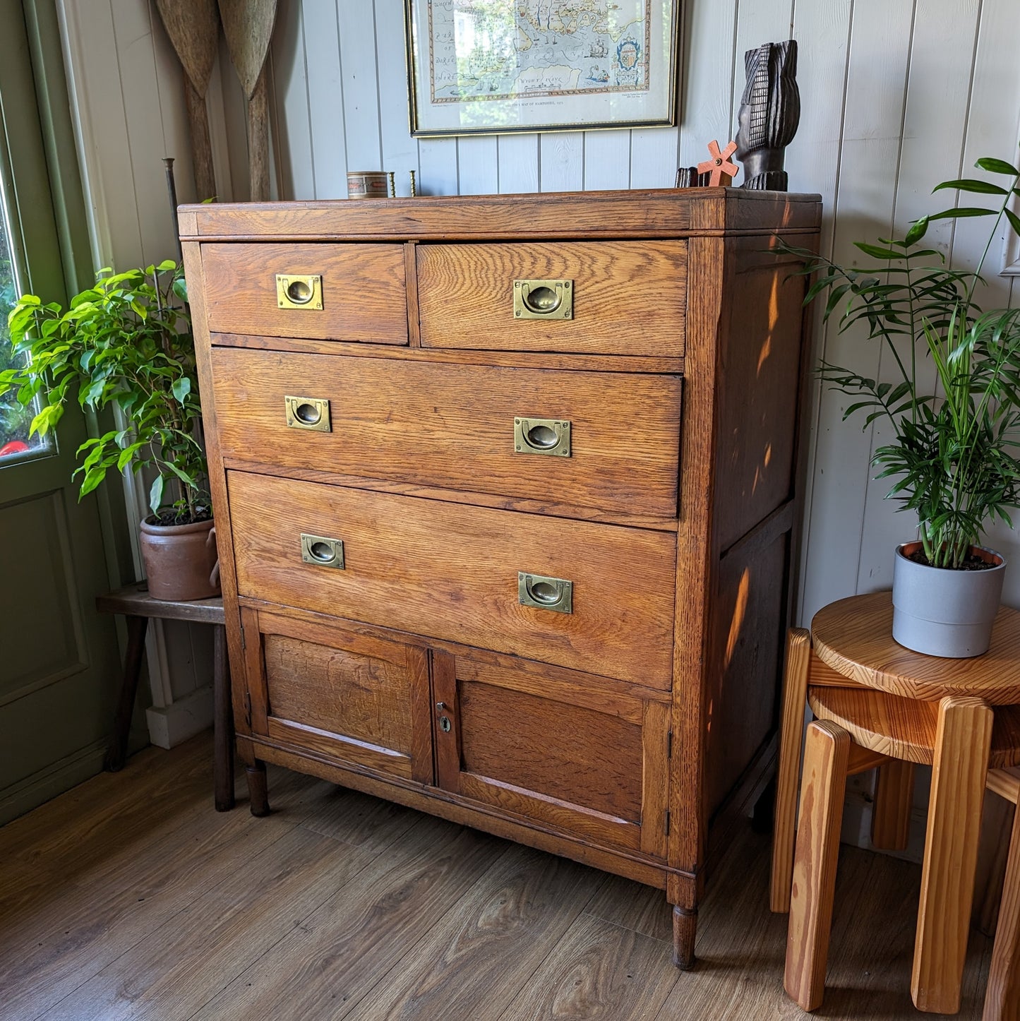 Antique Campaign Chest of Drawers