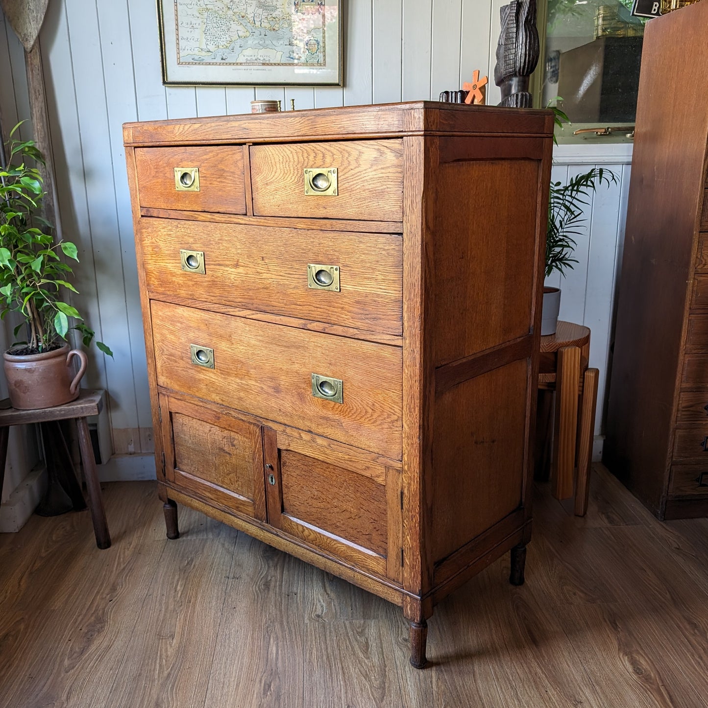 Antique Campaign Chest of Drawers