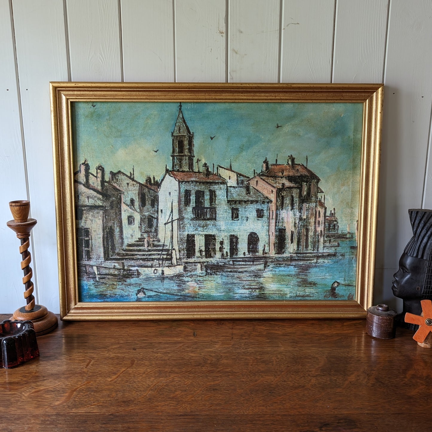 Vintage Original Painting of Venice