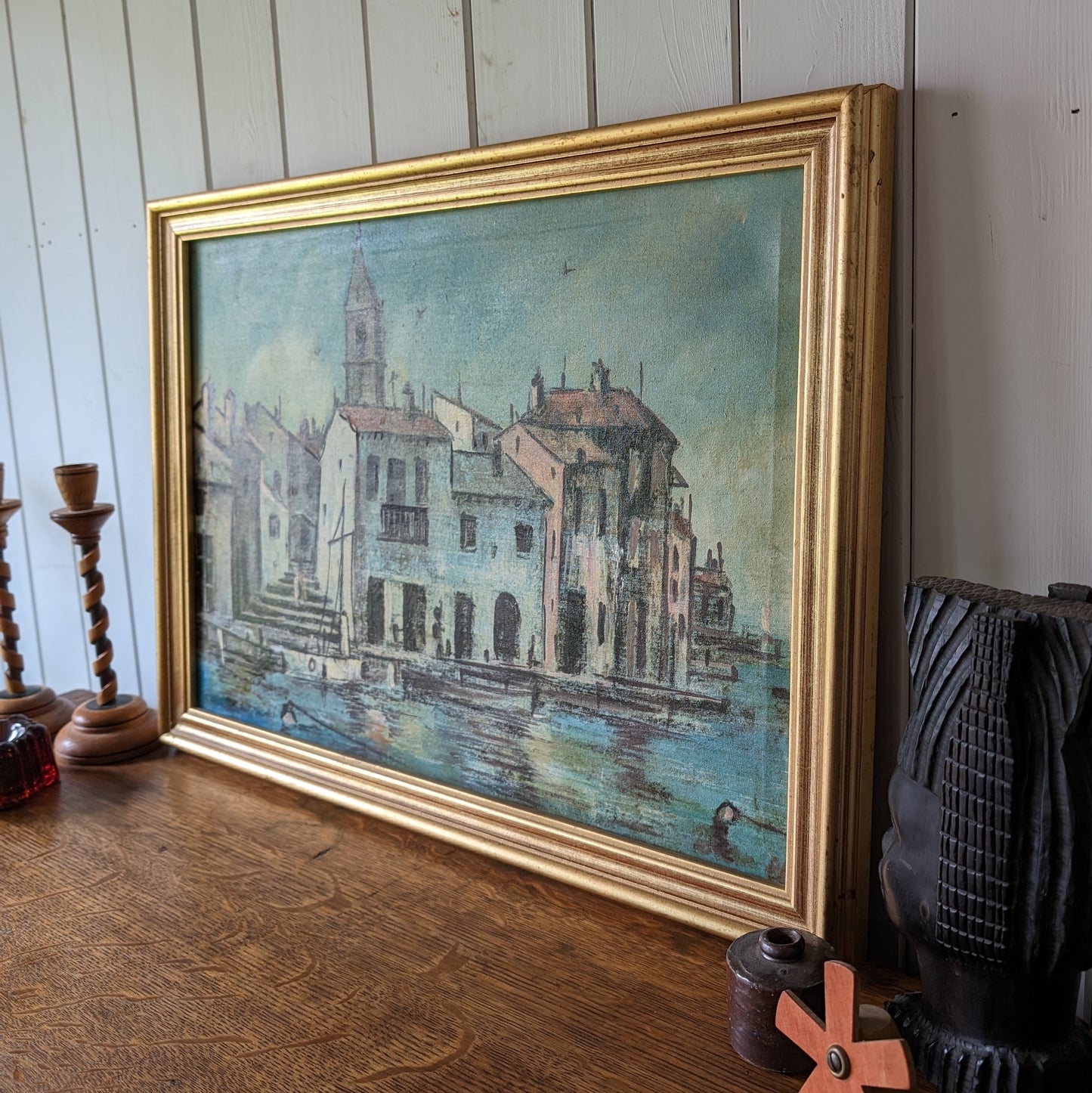 Vintage Original Painting of Venice