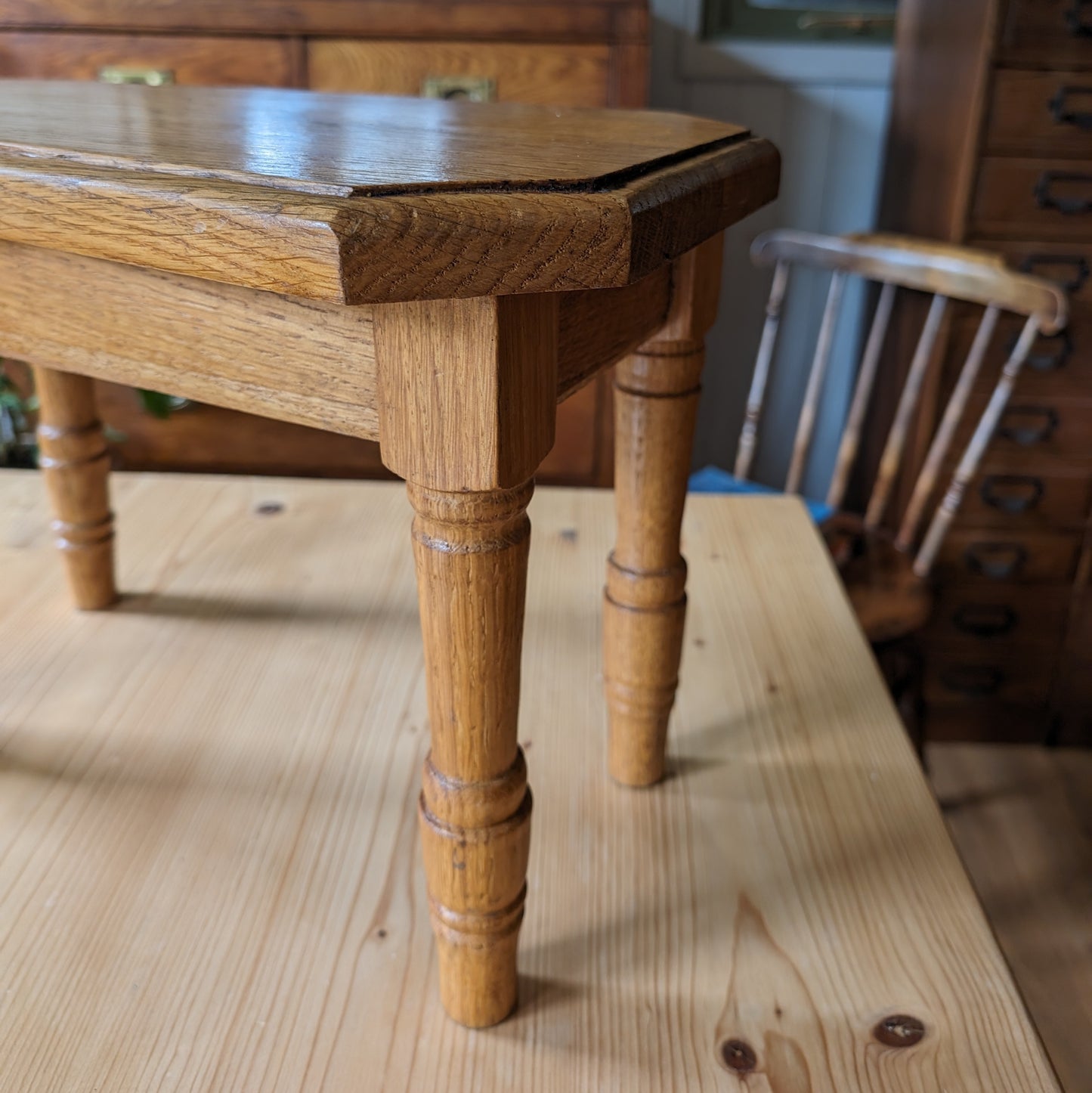 Tiny Vintage Oak Stool