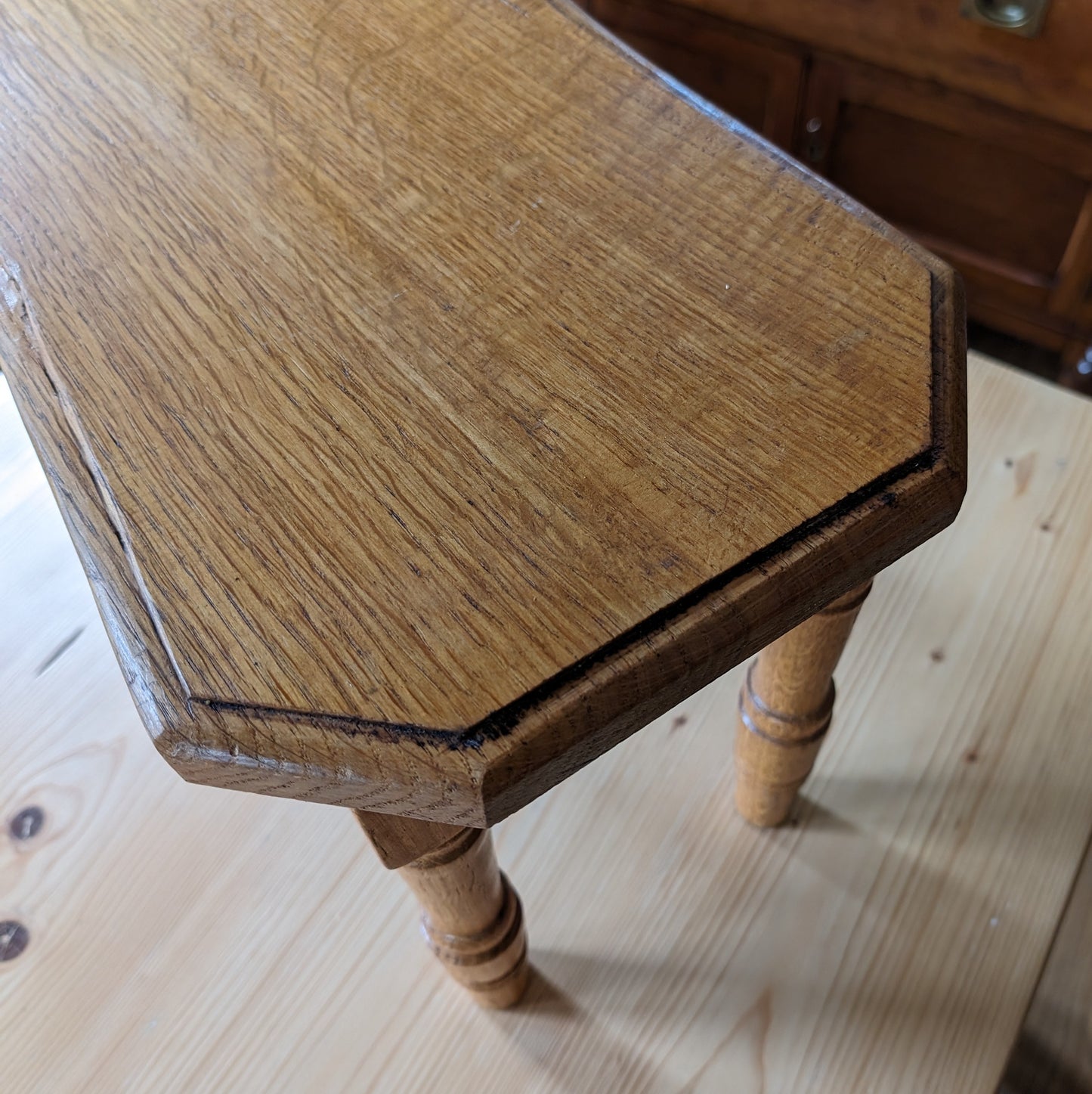 Tiny Vintage Oak Stool