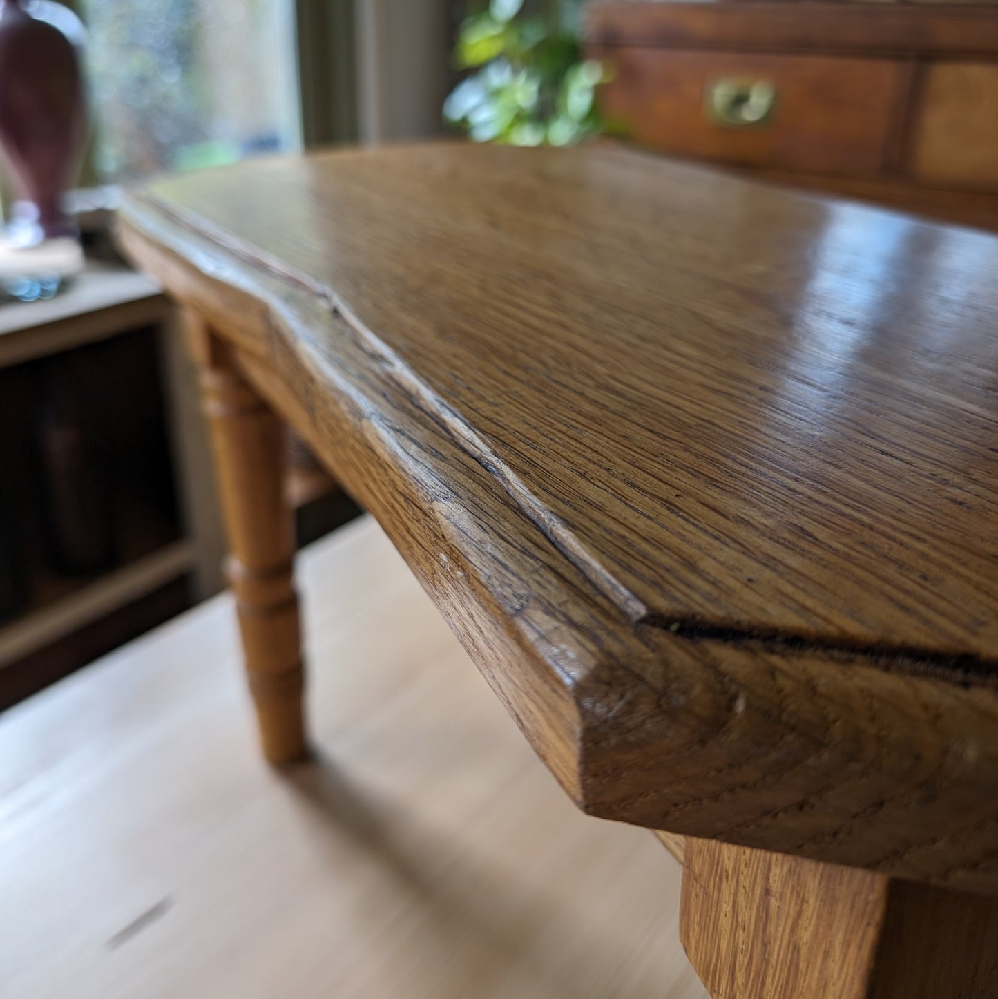 Tiny Vintage Oak Stool