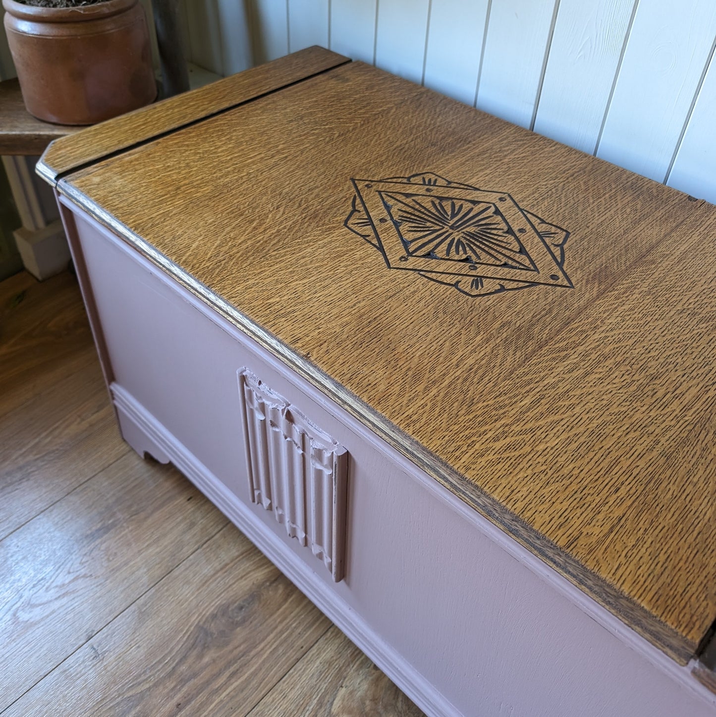 Painted Vintage Blanket Box