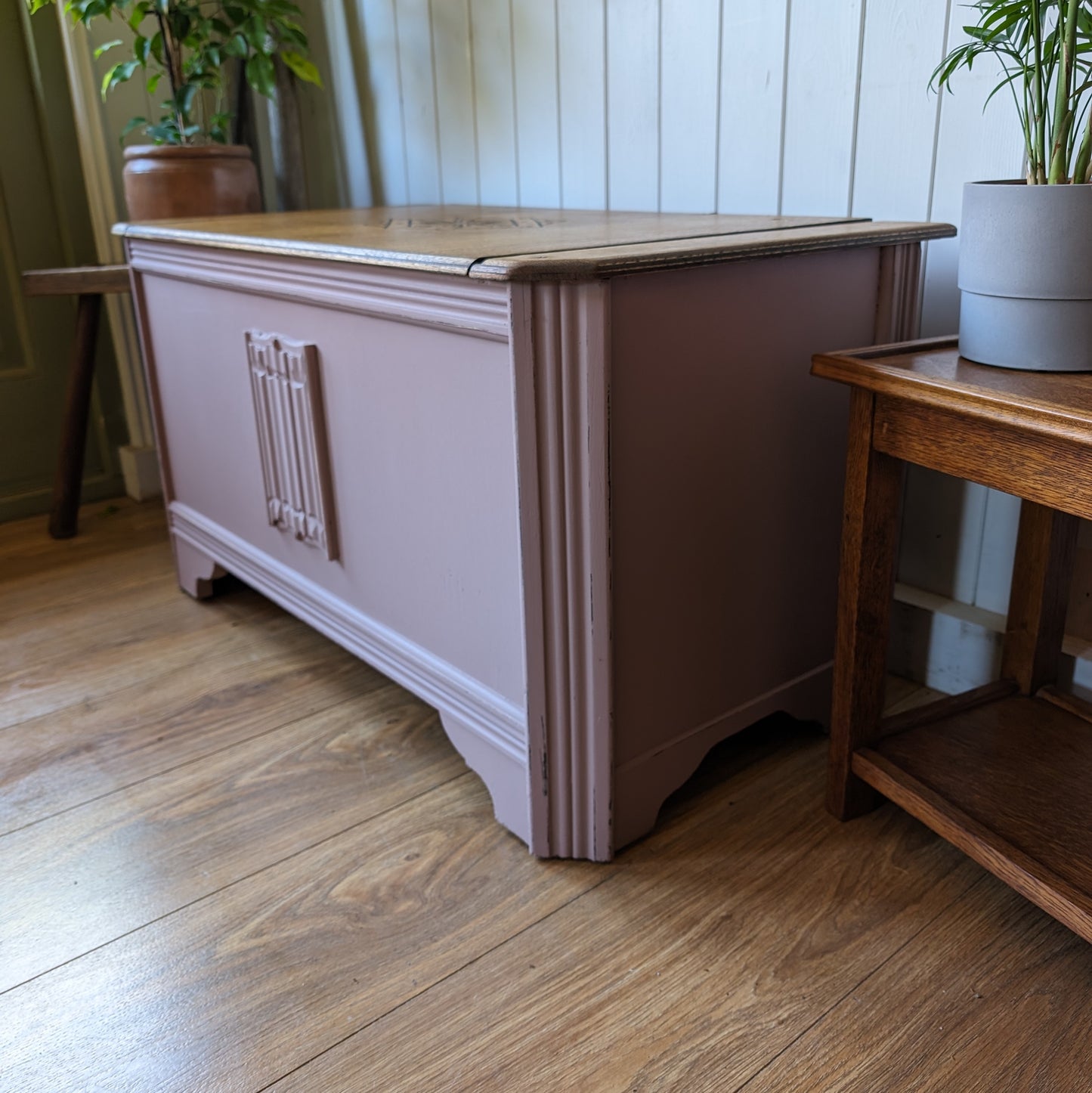 Painted Vintage Blanket Box