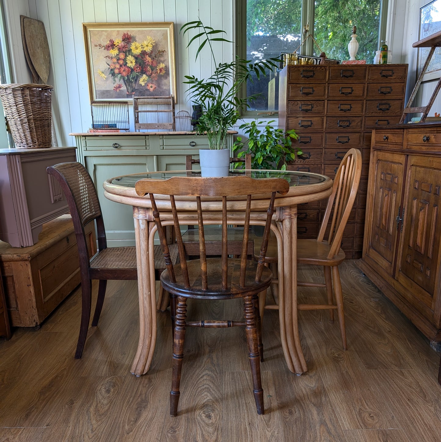 Mid Century Bamboo Dining Table