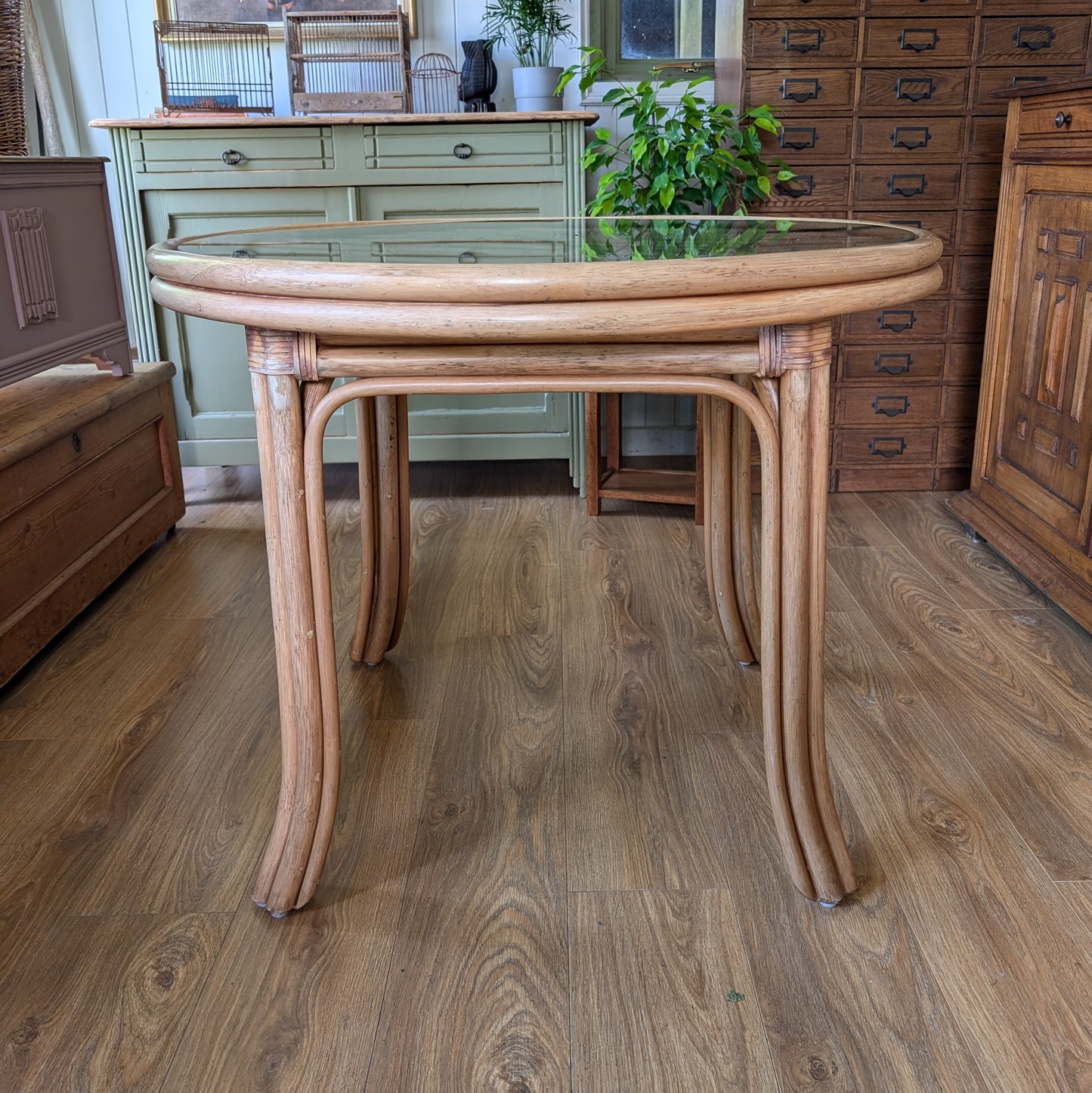 Mid Century Bamboo Dining Table