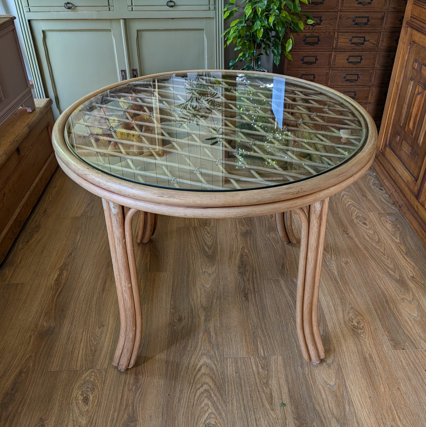 Mid Century Bamboo Dining Table