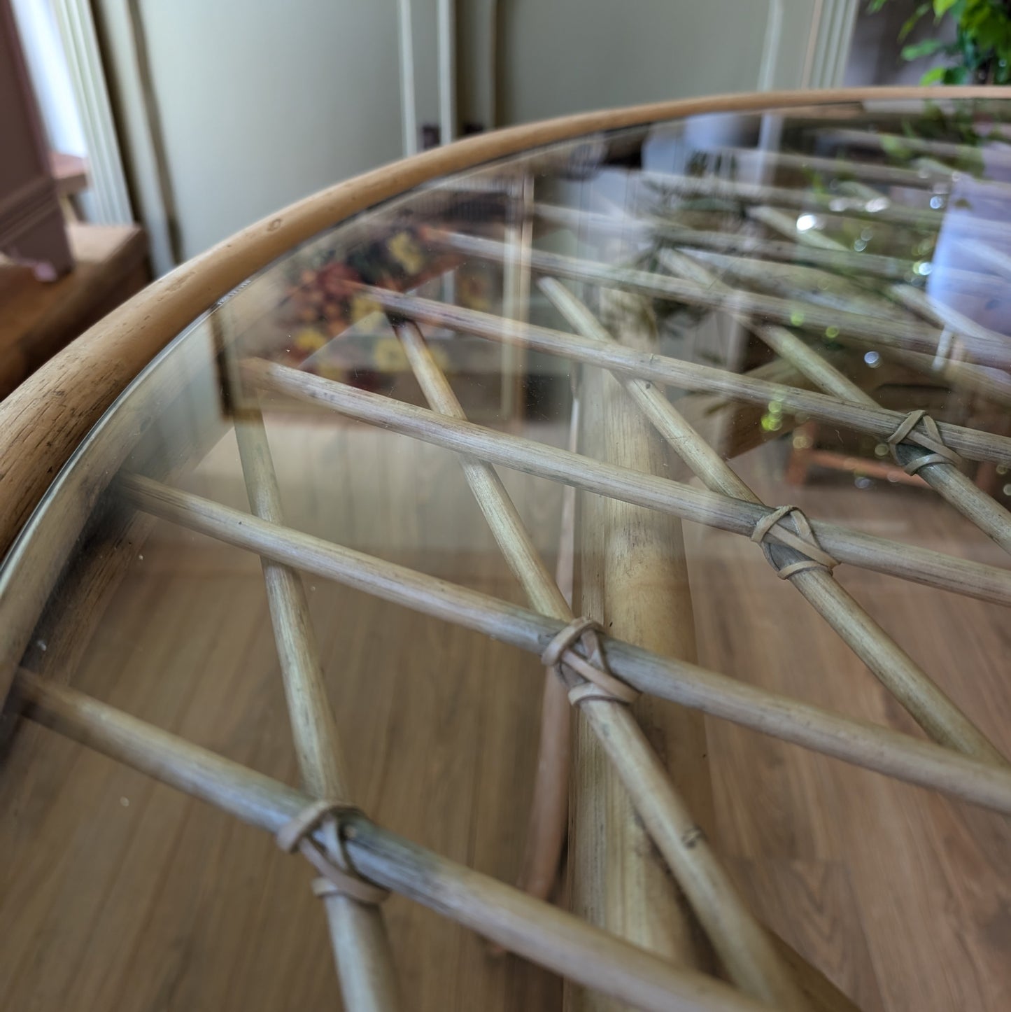 Mid Century Bamboo Dining Table