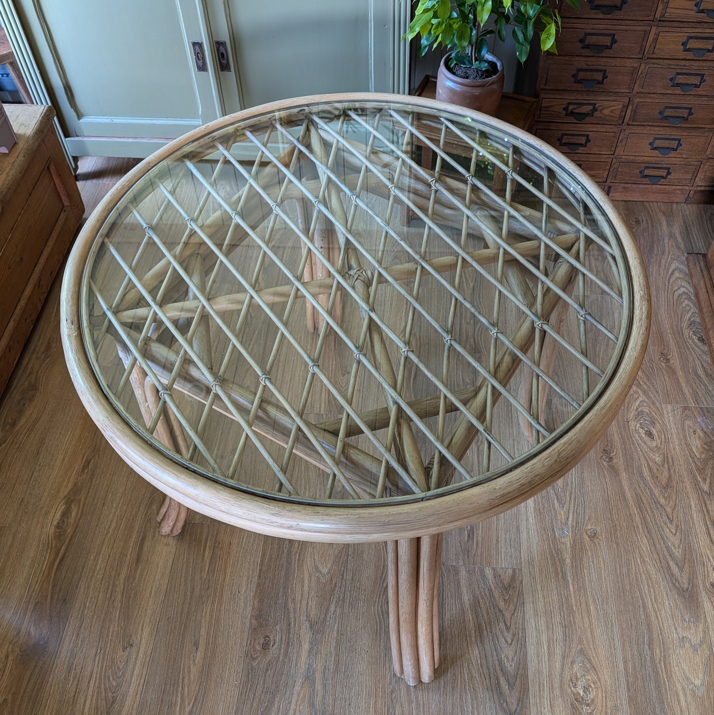 Mid Century Bamboo Dining Table