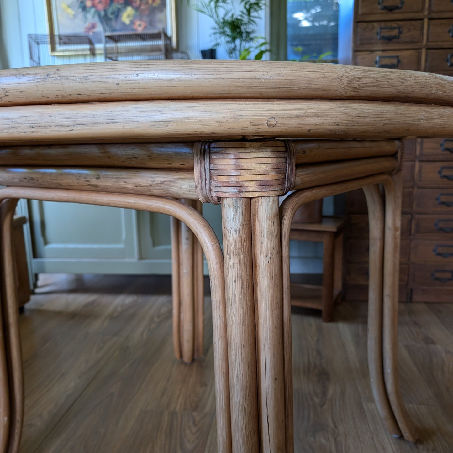 Mid Century Bamboo Dining Table