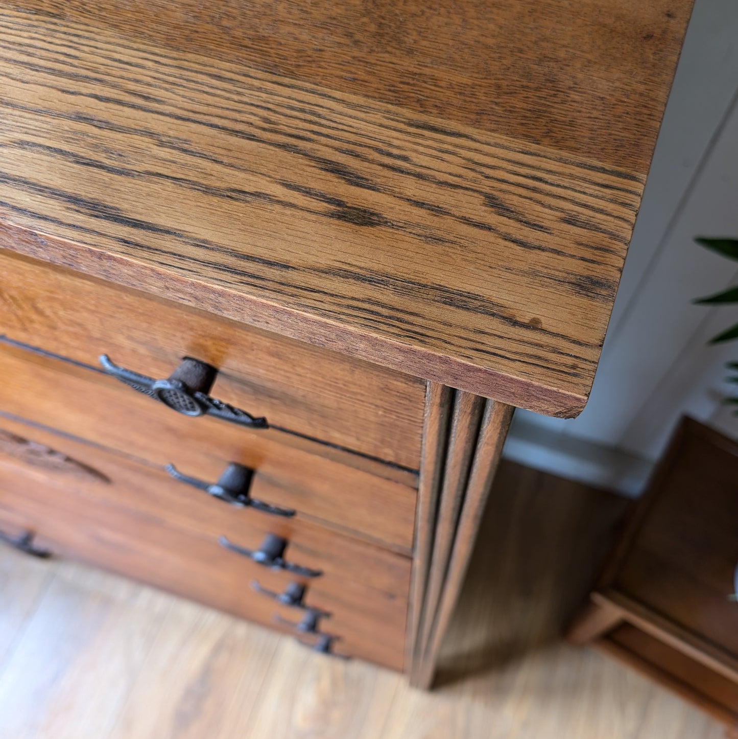 Tall Vintage Oak Chest of Drawers