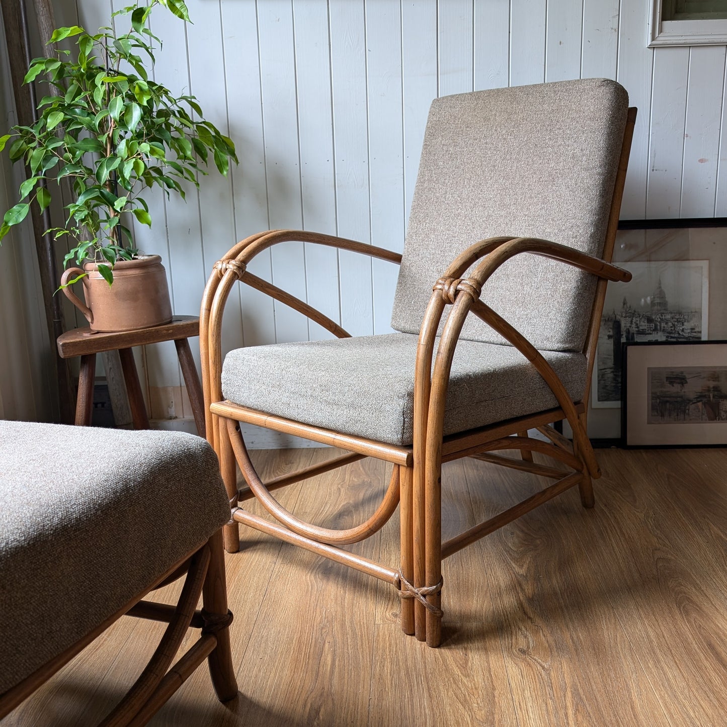 Vintage Bentwood Armchair with Matching Footstool