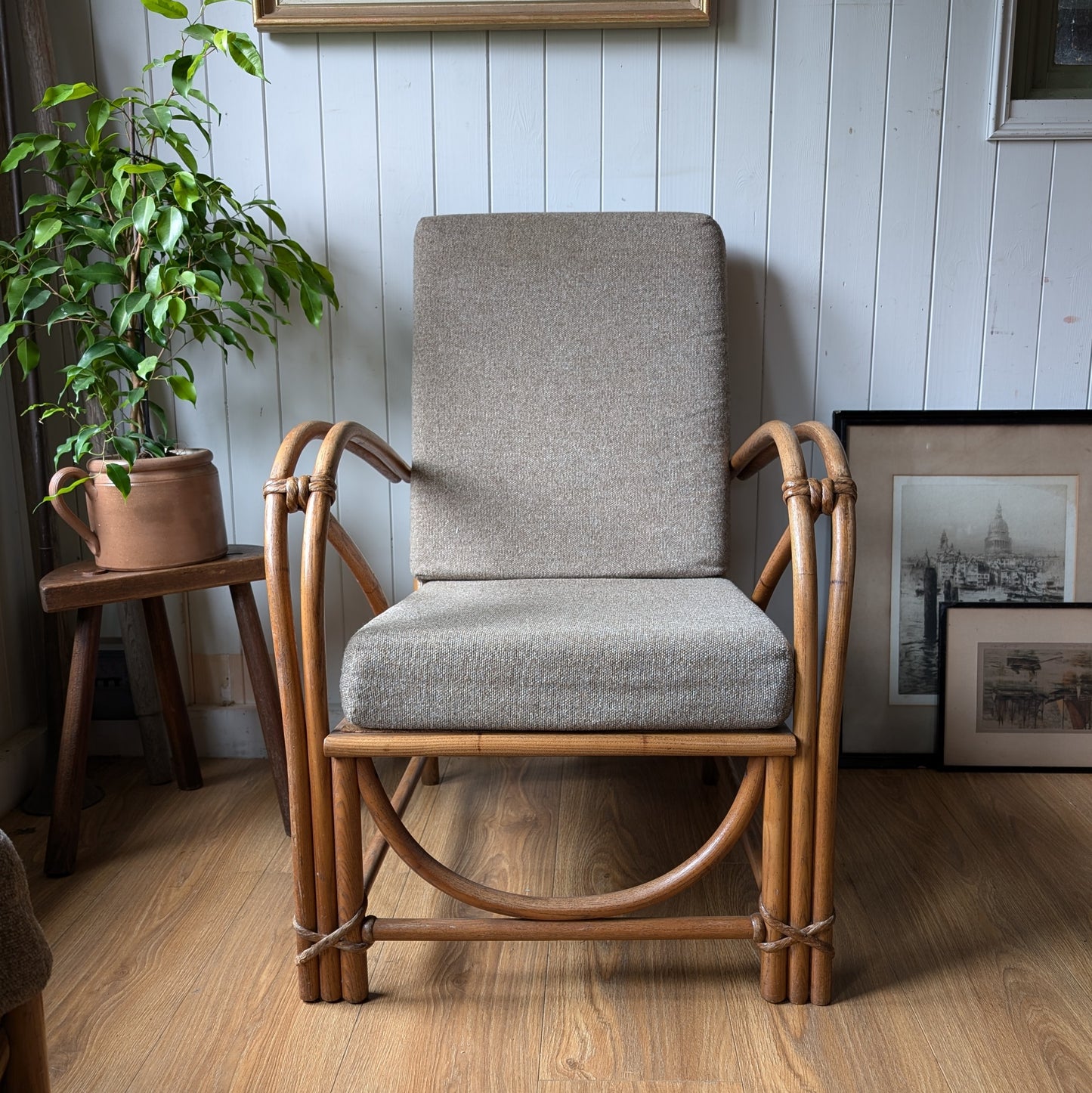 Vintage Bentwood Armchair with Matching Footstool