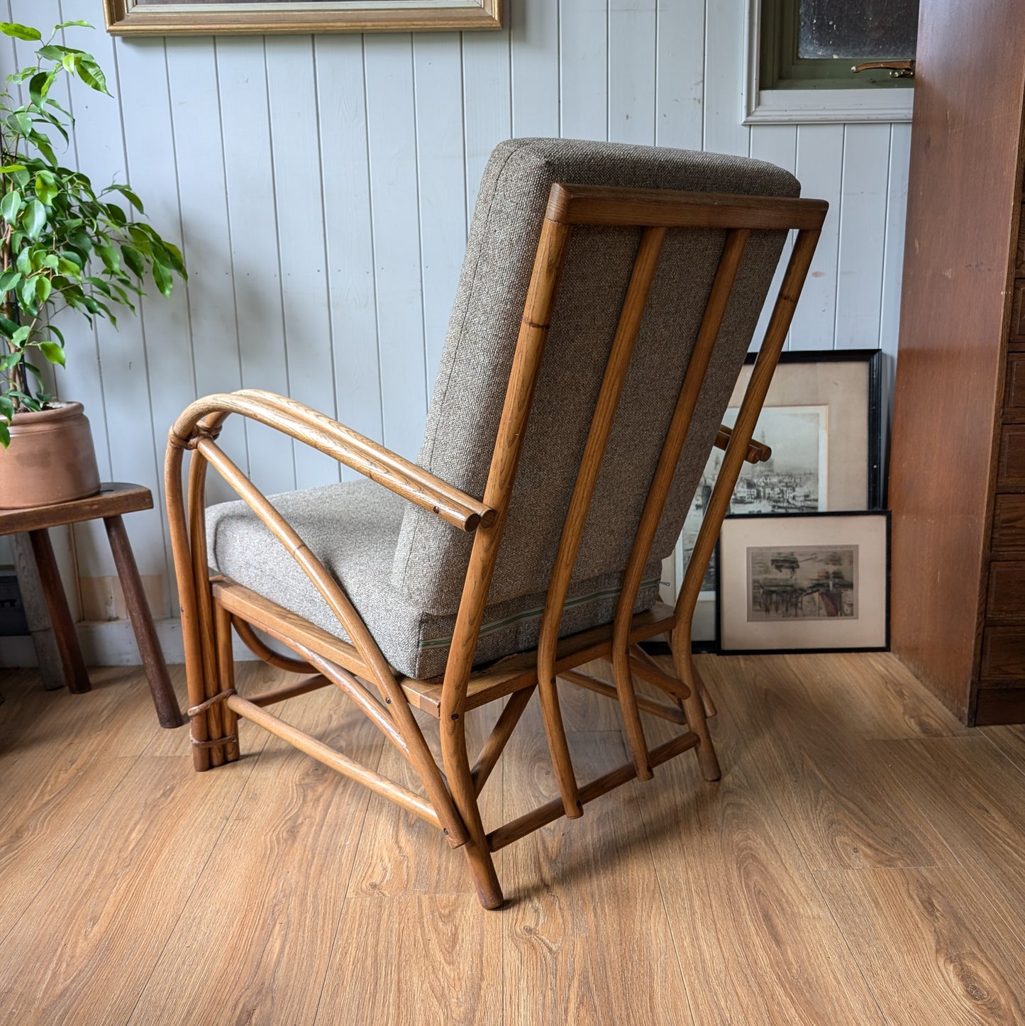 Vintage Bentwood Armchair with Matching Footstool