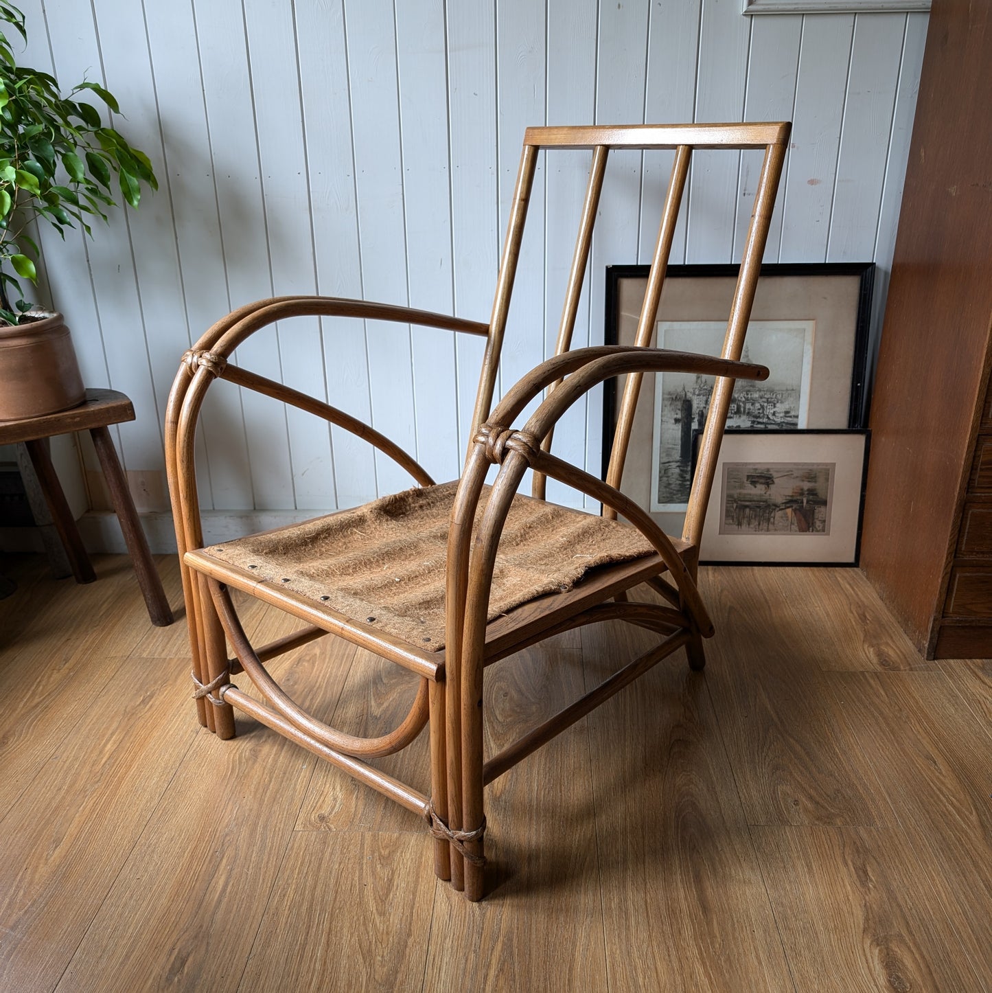 Vintage Bentwood Armchair with Matching Footstool