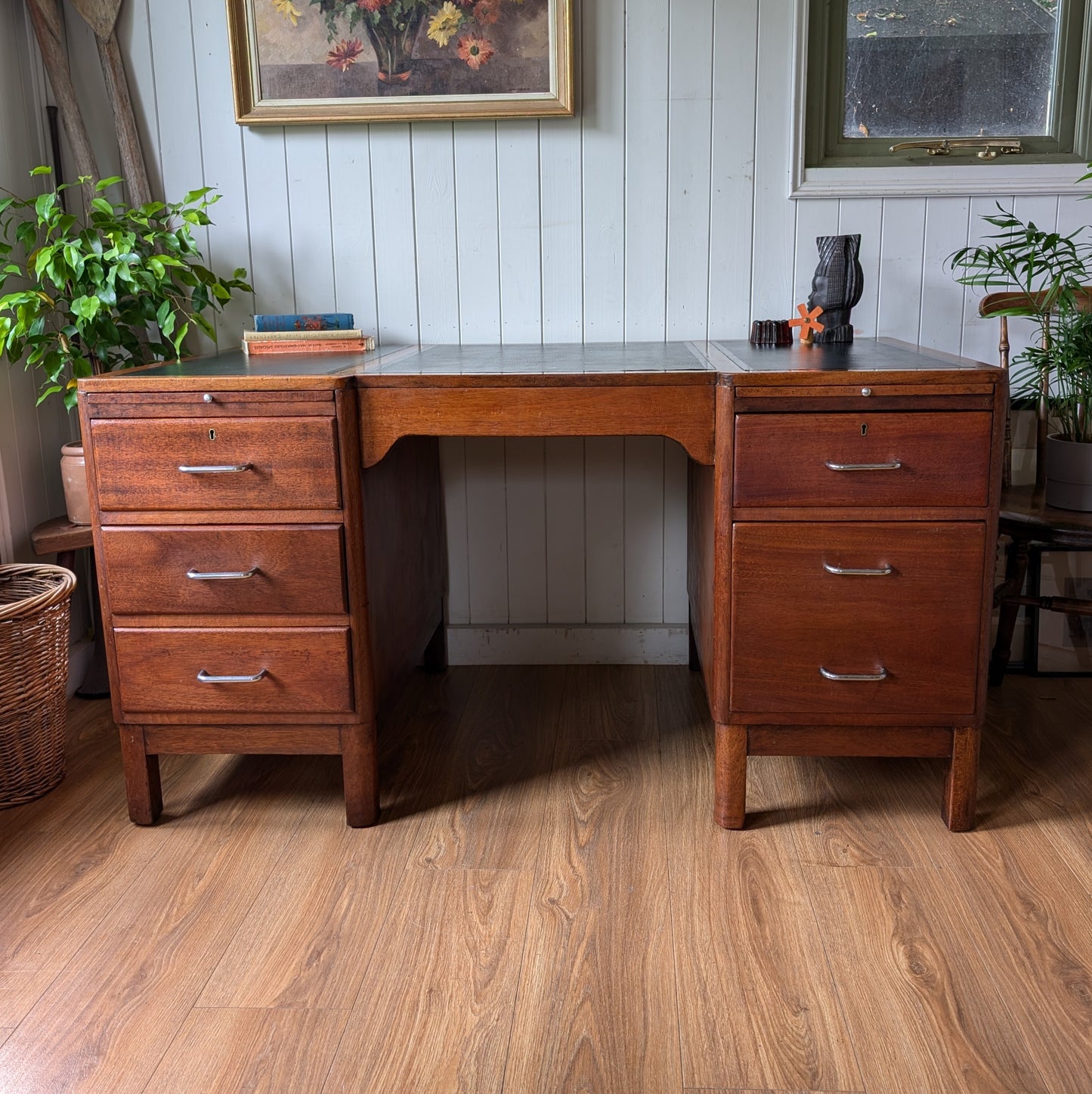 Antique Twin Pedestal Desk