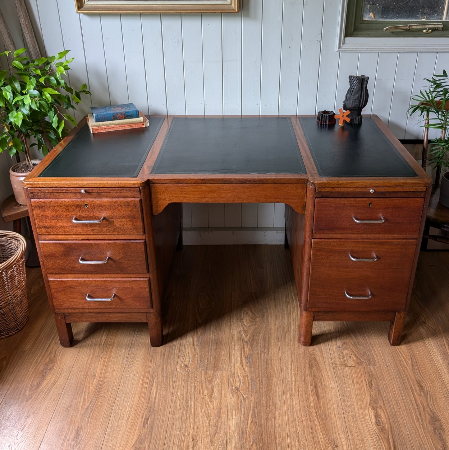 Antique Twin Pedestal Desk