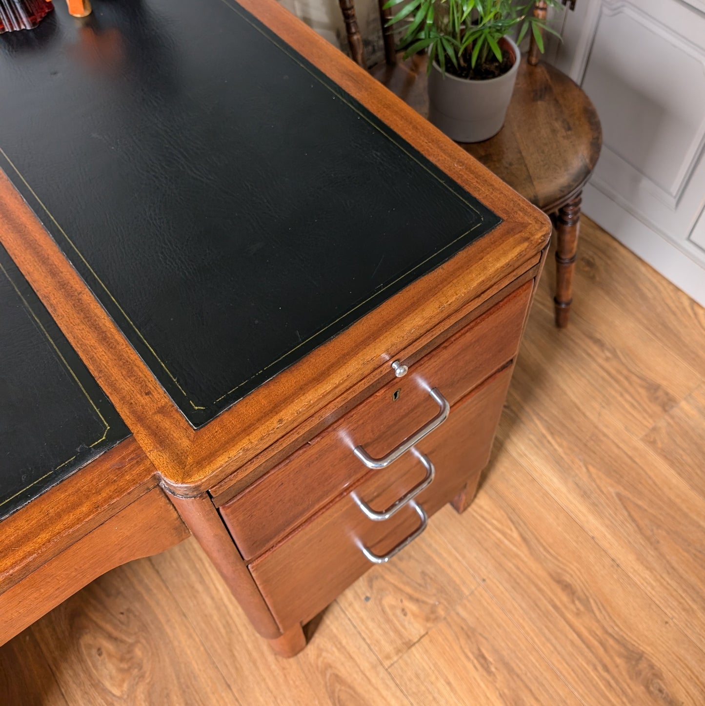 Antique Twin Pedestal Desk