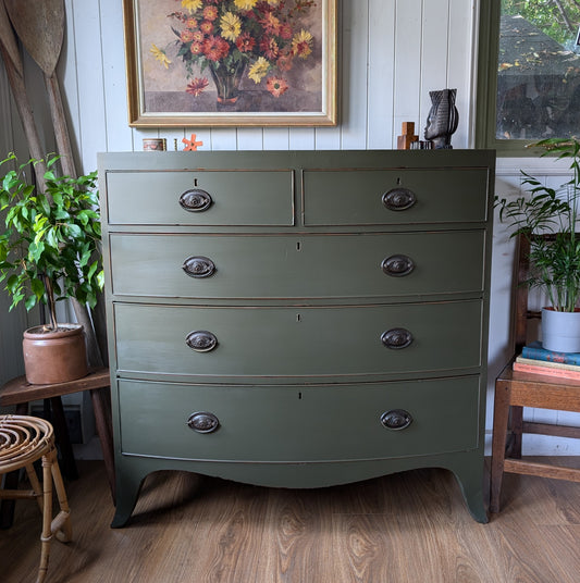 Painted Georgian Bow Front Chest of Drawers