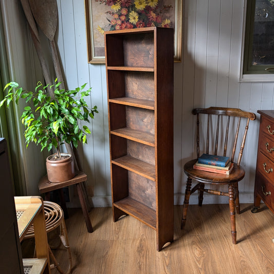 Shallow Antique Oak Bookcase