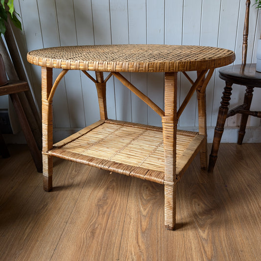 Mid Century Bamboo Side Table