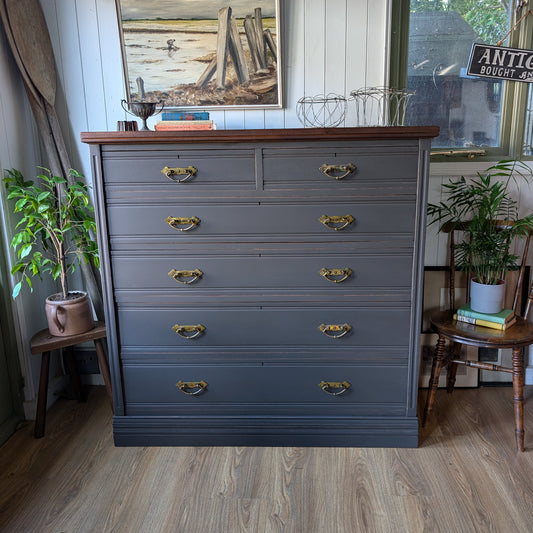 Large Painted Antique Chest of Drawers