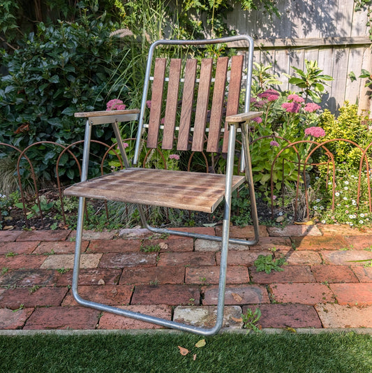 Vintage Aluminium Folding Garden Chair