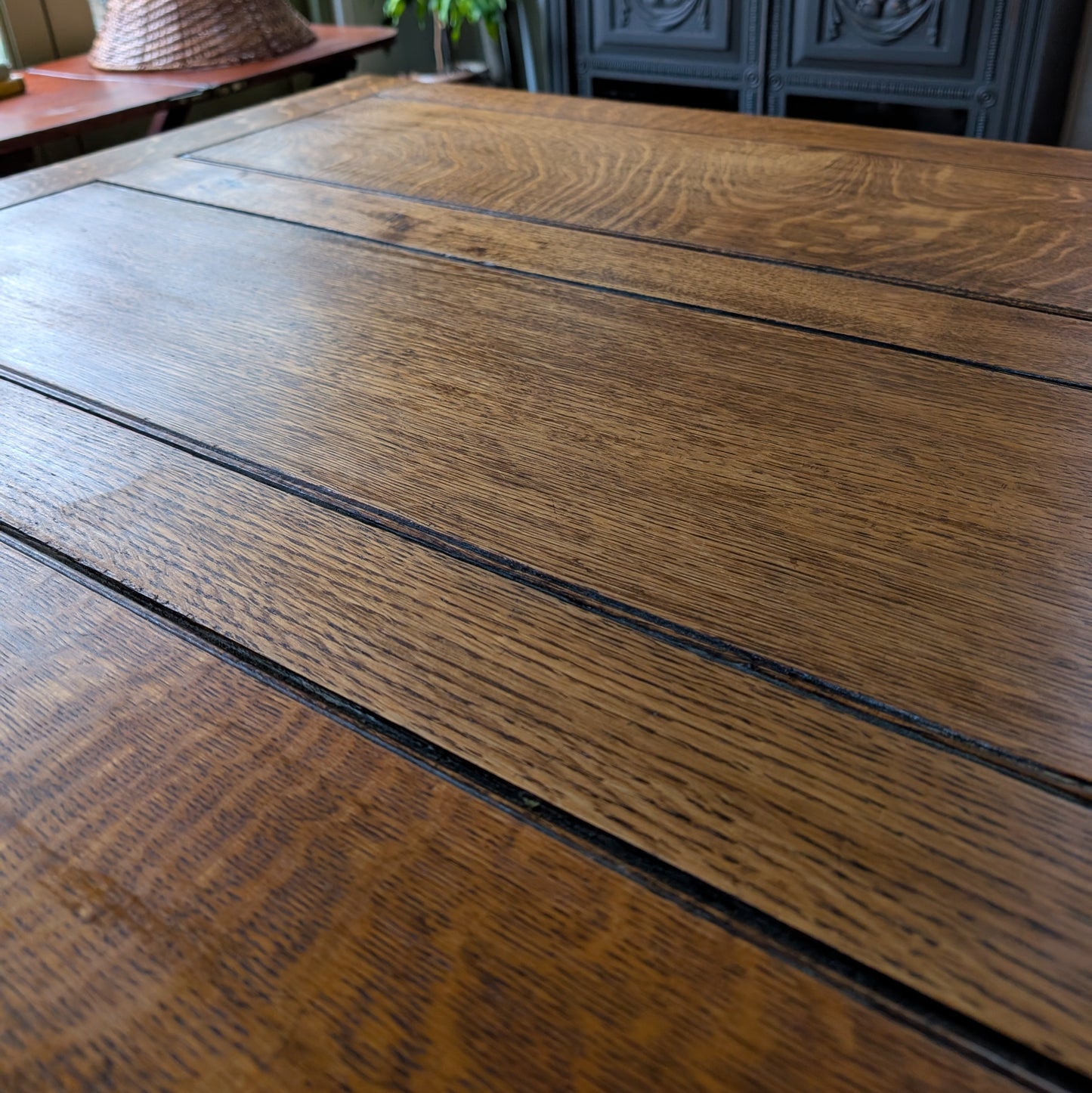 Large Oak Draw Leaf Table