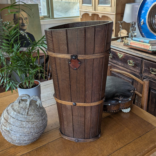 Antique French Oak Coopered Grape Hood