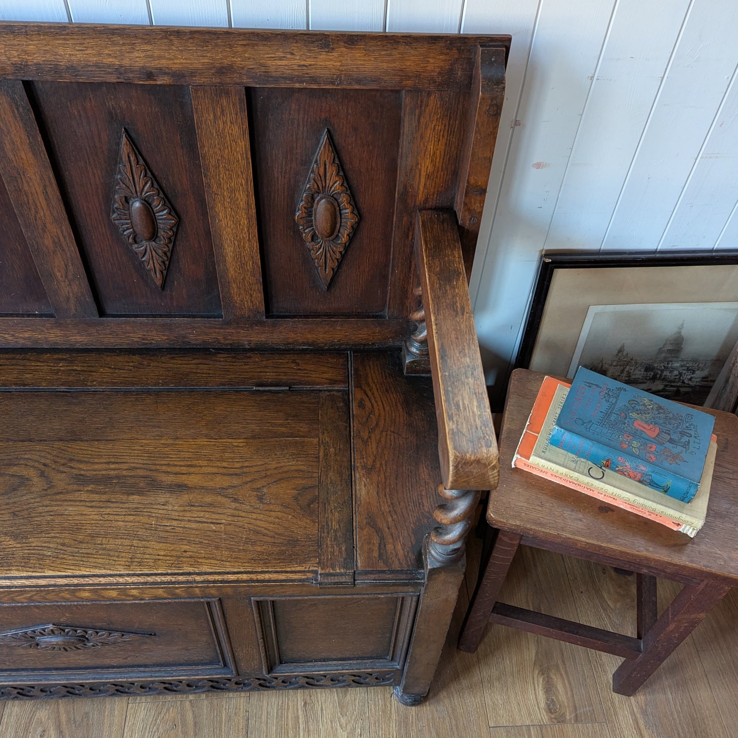 Antique Oak Monks Bench