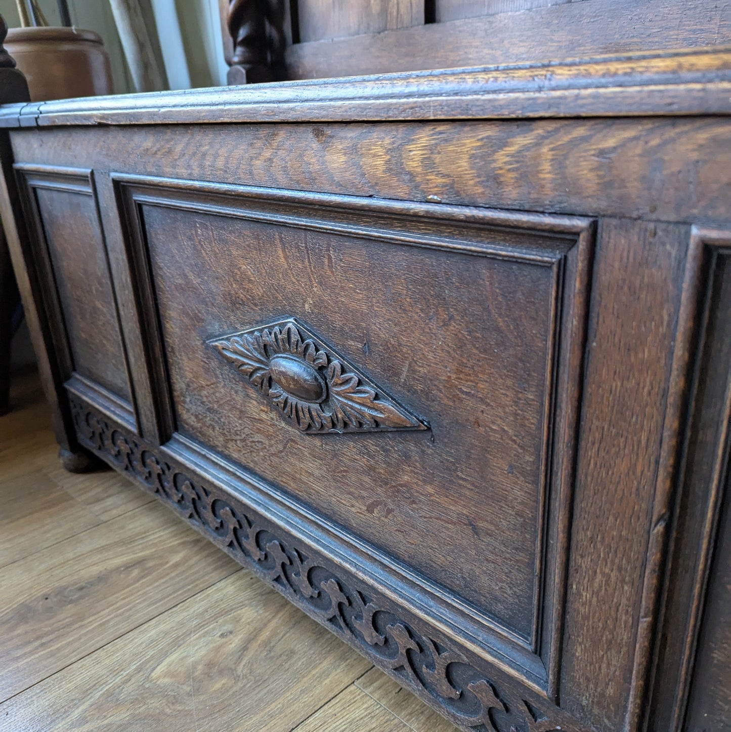 Antique Oak Monks Bench