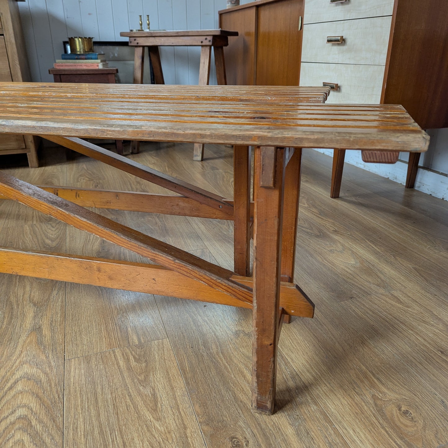 Pair of 1950s School Benches