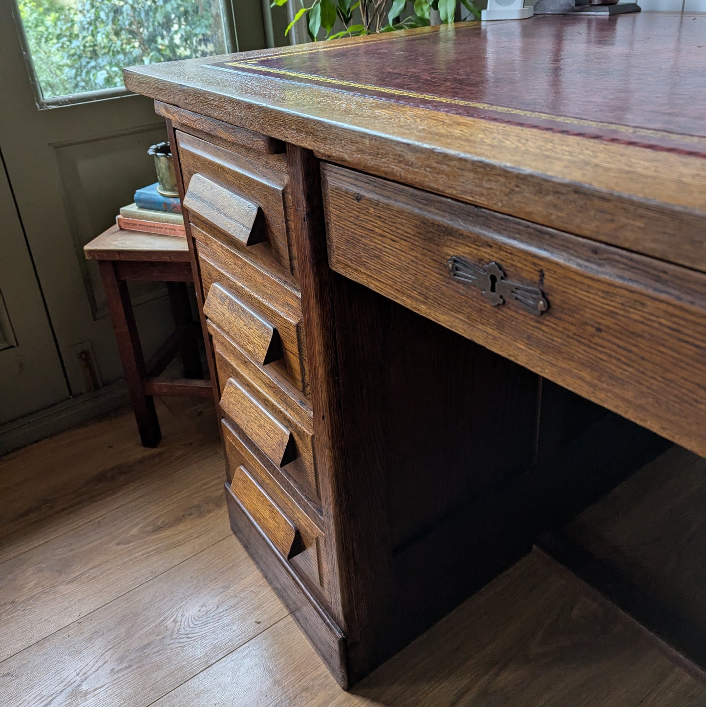 Antique Oak Twin Pedestal Desk