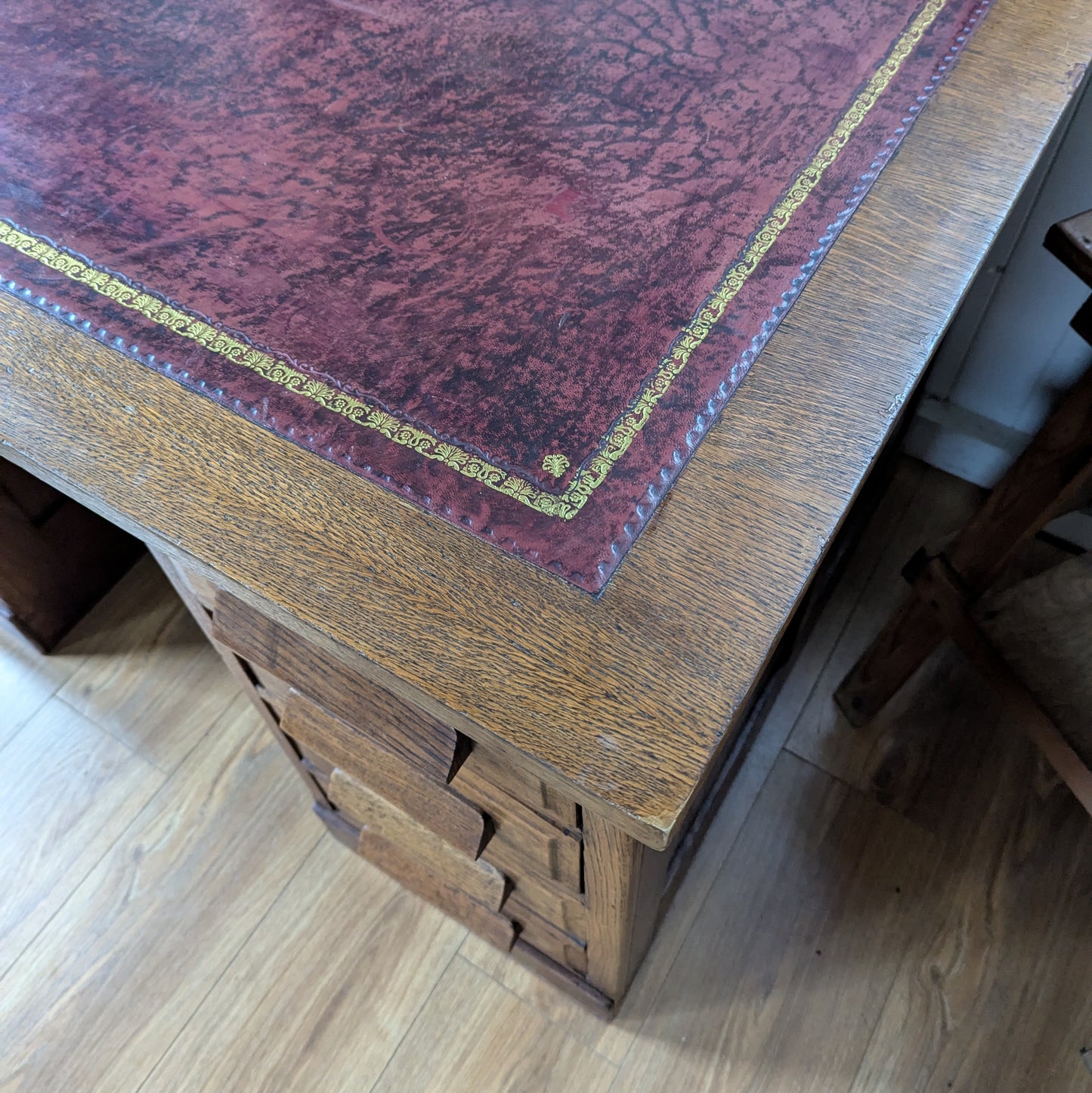 Antique Oak Twin Pedestal Desk